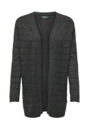 Women Cardigan Only Onlkatia Struct Open Dark Grey Melange