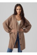 Cardigan Dama Vero Moda Vmbruna V-Neck Long Brown Lentil