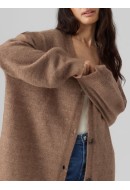 Cardigan Dama Vero Moda Vmbruna V-Neck Long Brown Lentil