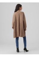 Cardigan Dama Vero Moda Vmbruna V-Neck Long Brown Lentil