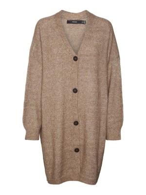 Cardigan Dama Vero Moda Vmbruna V-Neck Long Brown Lentil