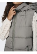 Women Vest Jacqueline De Young Jdyviskas Padded Hood Driftwood