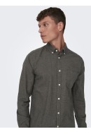 Men Shirt Only&Sons Onsniko Melange Hot Fudge