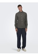 Men Shirt Only&Sons Onsniko Melange Hot Fudge