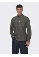 Men Shirt Only&Sons Onsniko Melange Hot Fudge