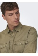 Men Shirt Only&Sons Onsbane Denim 3247 Walnut