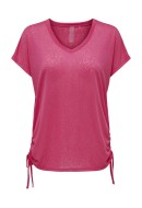 Women T-shirt Only Play Onpbeth Vn Bat Burnout Raspberry Sorbet