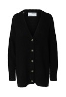 Cardigan Dama Selected Slfmaline Knit Long Black