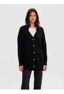 Cardigan Dama Selected Slfmaline Knit Long Black