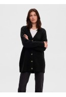 Cardigan Dama Selected Slfmaline Knit Long Black