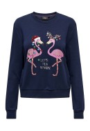 Bluza Dama Only Onlyda Christmas O-Neck DreBules/Flamingo