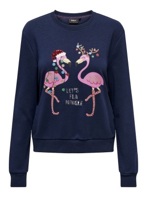 Bluza Dama Only Onlyda Christmas O-Neck DreBules/Flamingo