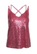 Women Top Vero Moda Vmkaje Singlet Fuchsia Purple Detail Sequins