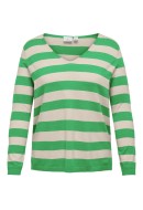 Pulover Dama Only Carmakoma Carmelinna V-Neck Island Green/Whitecap Gray