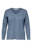 Pulover Dama Only Carmakoma Caramalia Solid V-Neck Weathered Teak