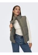 Women Vest Jacqueline De Young Jdynewerica Short Vetiver/Silver Zip