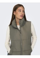 Women Vest Jacqueline De Young Jdynewerica Short Vetiver/Silver Zip