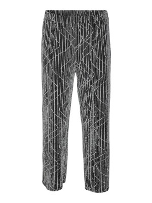 Pantaloni Dama Vero Moda Curve Vmckanz Sibe Hw Wide Black Detail Silver Lurex