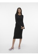 Rochie Vero Moda Vmgold Rib Long O-Neck Black