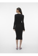 Rochie Vero Moda Vmgold Rib Long O-Neck Black