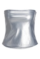 Maieu Dama Jjxx Jxkatie Faux Leather Corset Silver