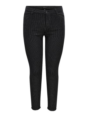 Pantaloni Dama Only Carmakoma Carblush-Vada Shine Stripe Black Stripes
