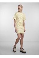 Fusta Pieces Pcbibbi H/W Short Cloud Dancer Stripes Lemon