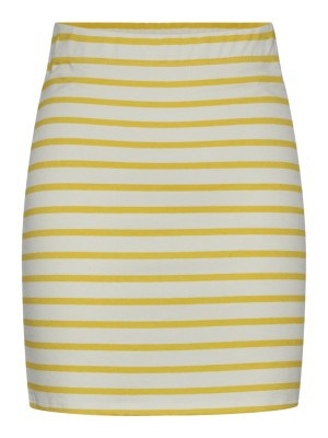 Fusta Pieces Pcbibbi H/W Short Cloud Dancer Stripes Lemon