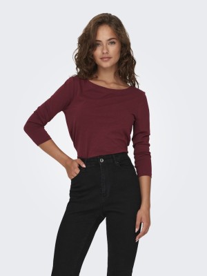 Bluza Dama Only Onlfifi 3/4 Boatneck Jrs Chocolate Torte