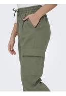 Pantaloni Dama Only Onlcaro Mw Lin Pull-Up Cargo Oil Green
