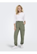 Pantaloni Dama Only Onlcaro Mw Lin Pull-Up Cargo Oil Green