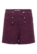 Pantaloni Scurti Dama Only Onlfirenze-Ettie Boucle Raspberry Rose Black And Italian Plum