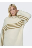 Rochie Only Carmakoma Carkatia Stripe Mockneck Whitecap Gray