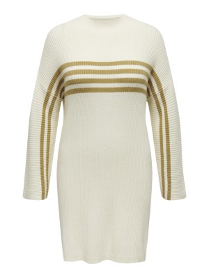 Rochie Only Carmakoma Carkatia Stripe Mockneck Whitecap Gray