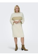 Rochie Only Carmakoma Carkatia Stripe Mockneck Whitecap Gray