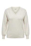 Pulover Dama Only Carmakoma Carritt V-Neck Birch