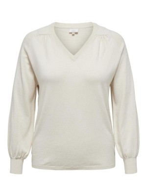 Pulover Dama Only Carmakoma Carritt V-Neck Birch