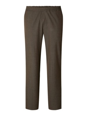 Men Pants Selected Slhstright-Robert Flex Brownie Stripes Light Brown