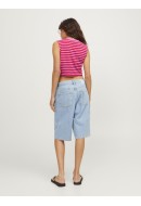 Maieu Dama Jjxx Jxalvira Slim Crop Stripe Carmine Rose/Fiery Red