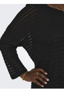 Women Sweater Carviga 3/4 O-Neck Black