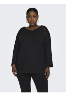 Women Sweater Carviga 3/4 O-Neck Black