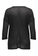 Women Sweater Carviga 3/4 O-Neck Black