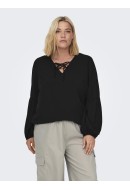 Women Blouse Only Carmakoma Carzeba V-Neck Black