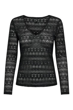 Bluza Dama Only Onllinnea Lace V-Neck Black