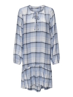Dress Jacheline De Young Jdyerica Check Cashmere Blue Checks Sky Captain &Cloud Dancer