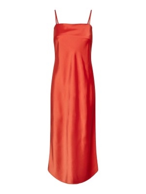 Rochie Pieces Josephin Midi Slip Hot Coral