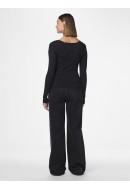 Pulover Dama Pieces Pckalu Square Neck Rib Black