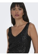 Maieu Dama Only Onllana S/L V-Neck Sequins Black/Black Sequins