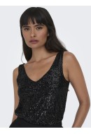 Maieu Dama Only Onllana S/L V-Neck Sequins Black/Black Sequins