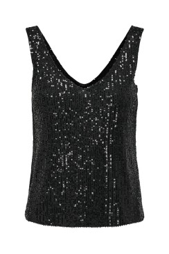 Maieu Dama Only Onllana S/L V-Neck Sequins Black/Black Sequins